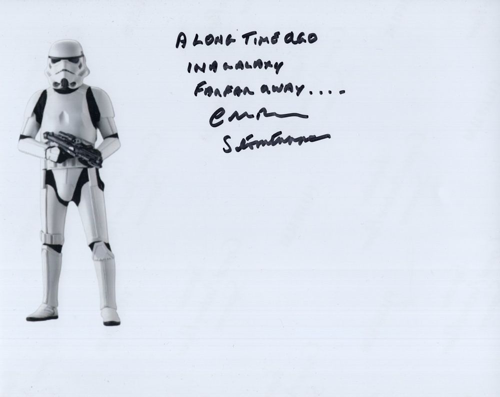 Lot 663: Star Wars 8x10 BandW photo signed by A...