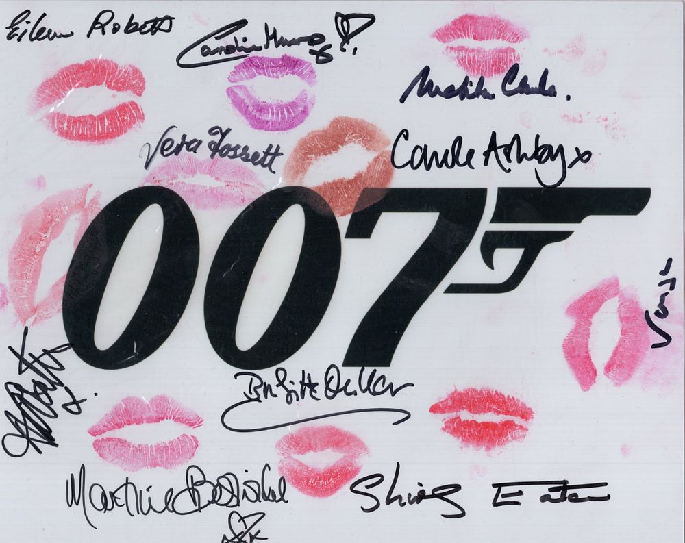 Lot 693: 007 James Bond RARE signed and kissed photo!...