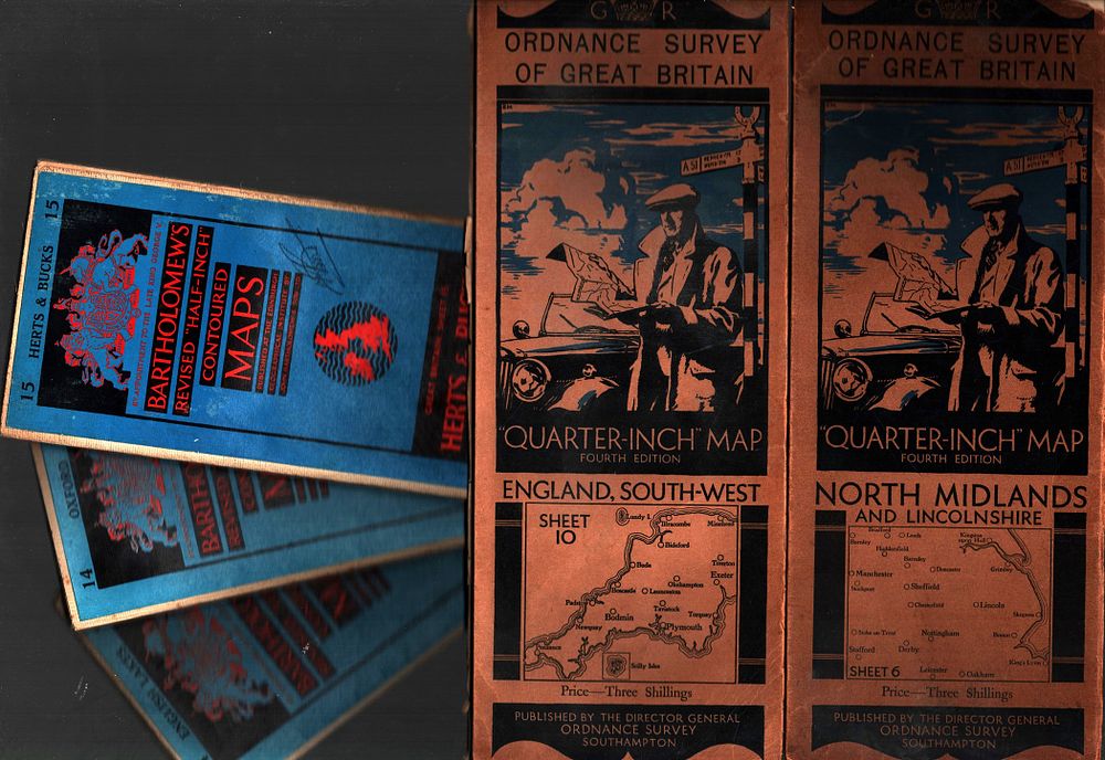 Lot 3: Vintage Map Collection, 5 vintage Maps, includes English...