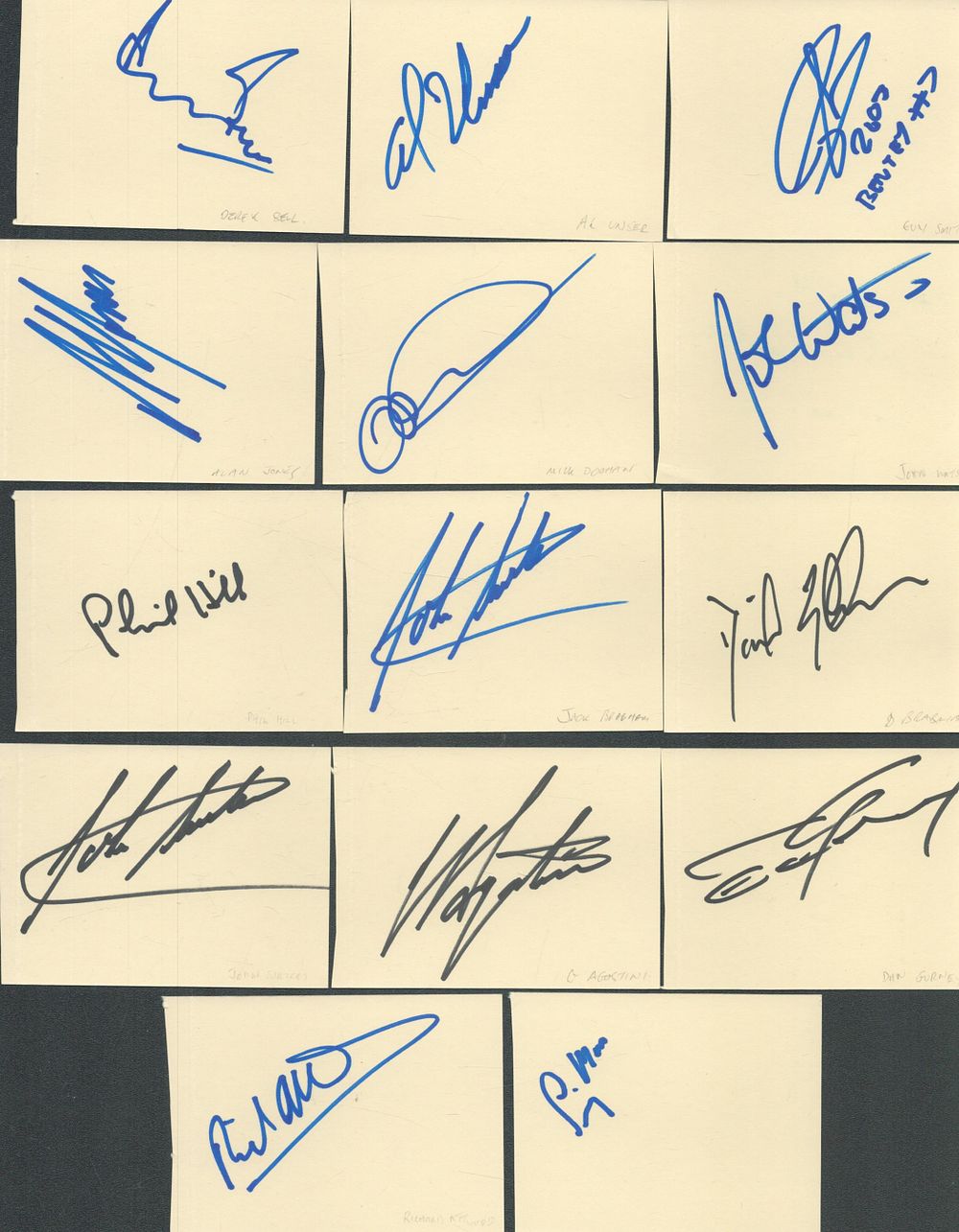 Lot 5: Motor Racing collection 14 signed 4x3 inch cards...