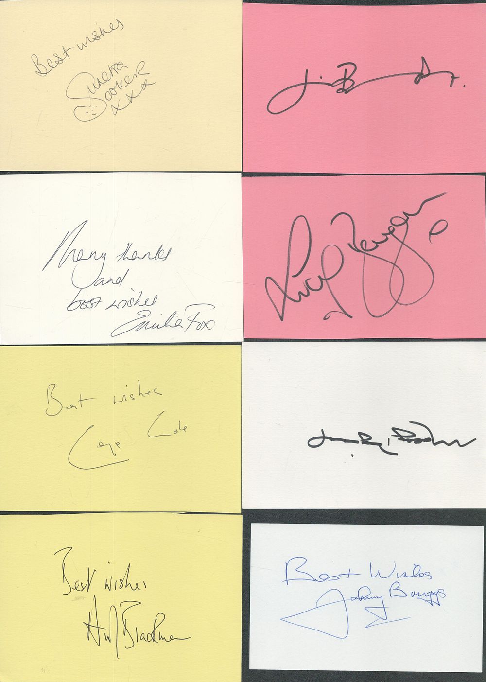 Lot 7: TV collection 18, assorted signed assorted cards and...