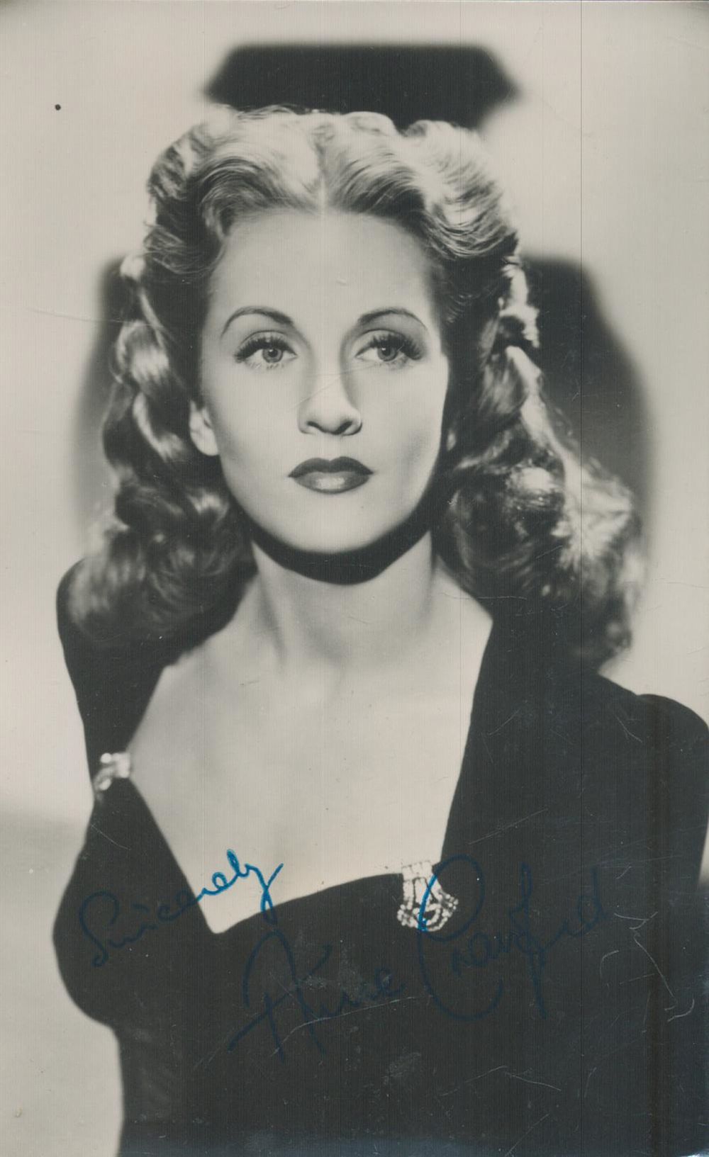 Lot 70: Anne Crawford signed 6x4 inch black and white...
