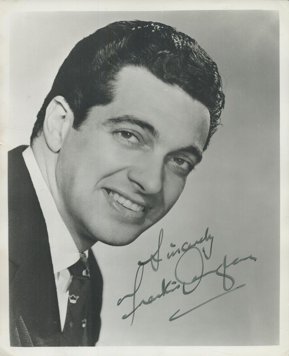 Lot 76: Frankie Vaughan signed 10x8 inch black and white...