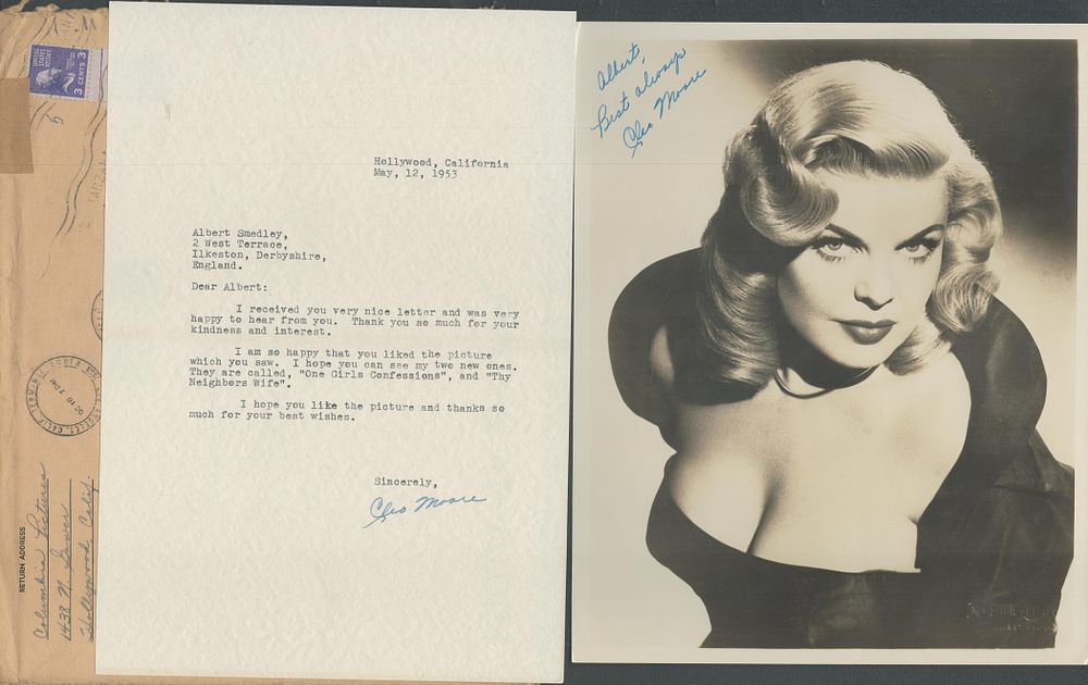 Lot 107: Clio Moore signed 10x8inch black and white photo...
