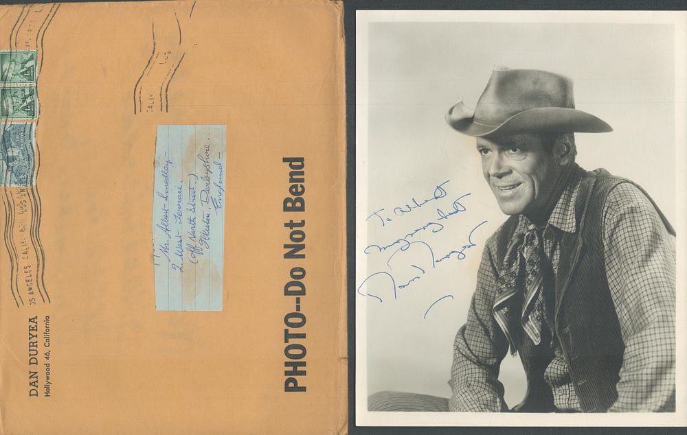 Lot 113: Dan Duryea signed 10x8inch black and white photo...