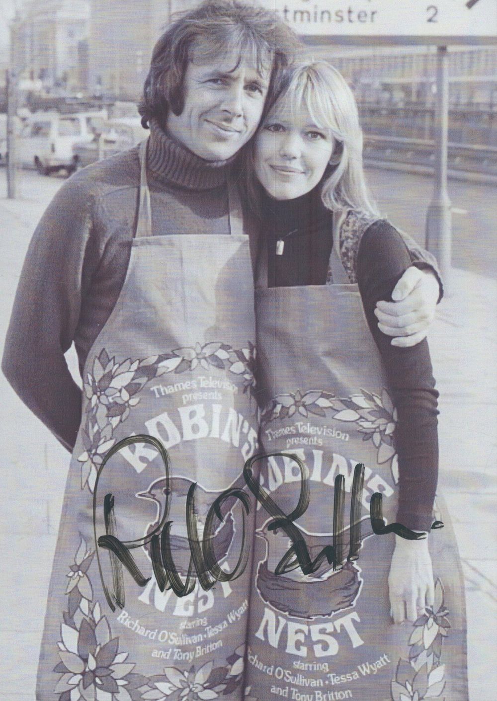 Lot 160: Richard O'Sullivan signed 7x5inch black and white photo....