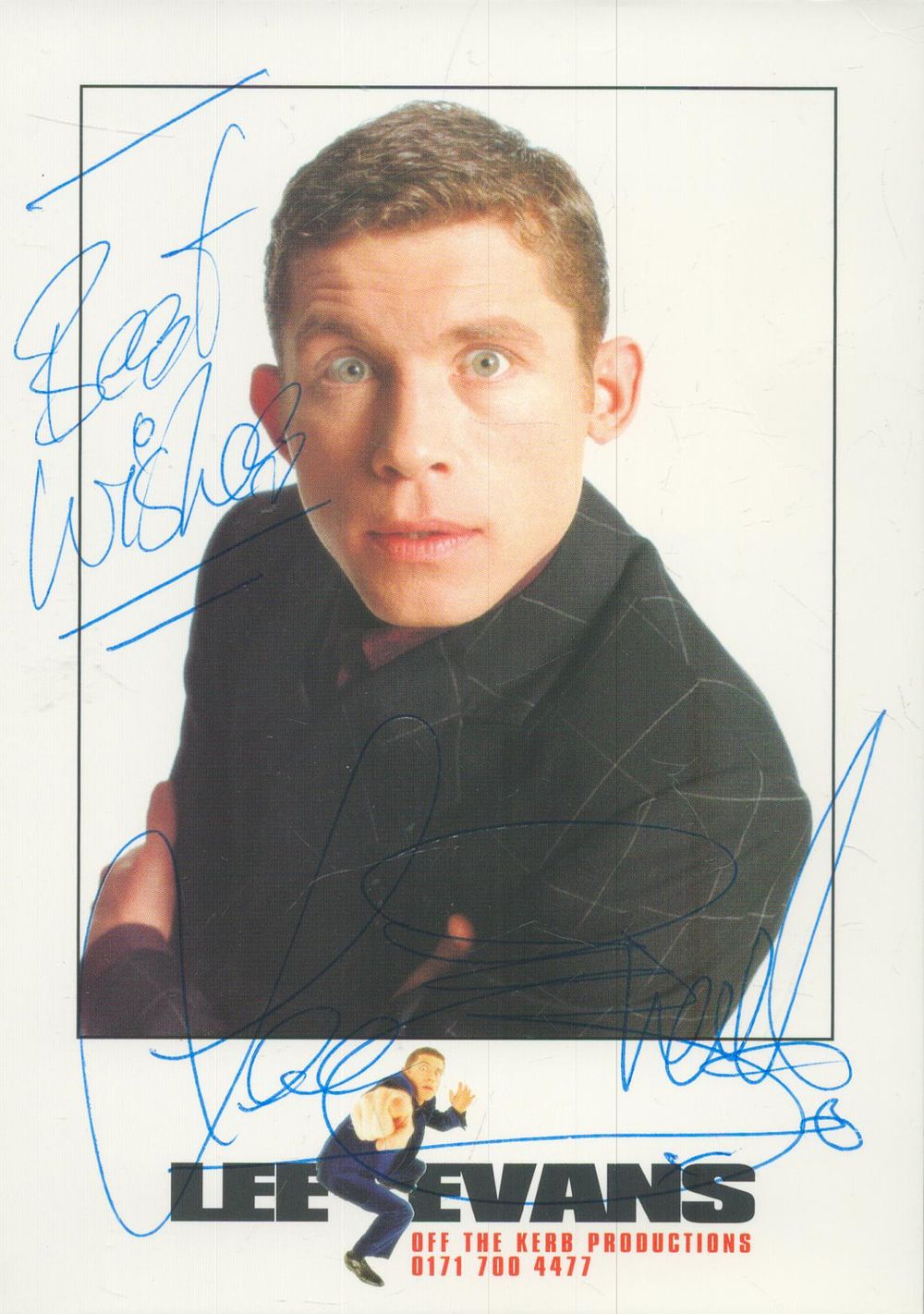 Lot 173: Lee Evans signed 6x4inch colour promo photo. Good...