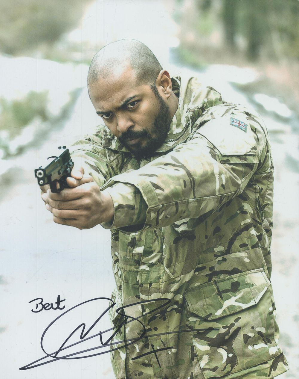 Lot 184: Noel Clarke signed 10x8inch colour photo. Good condition....