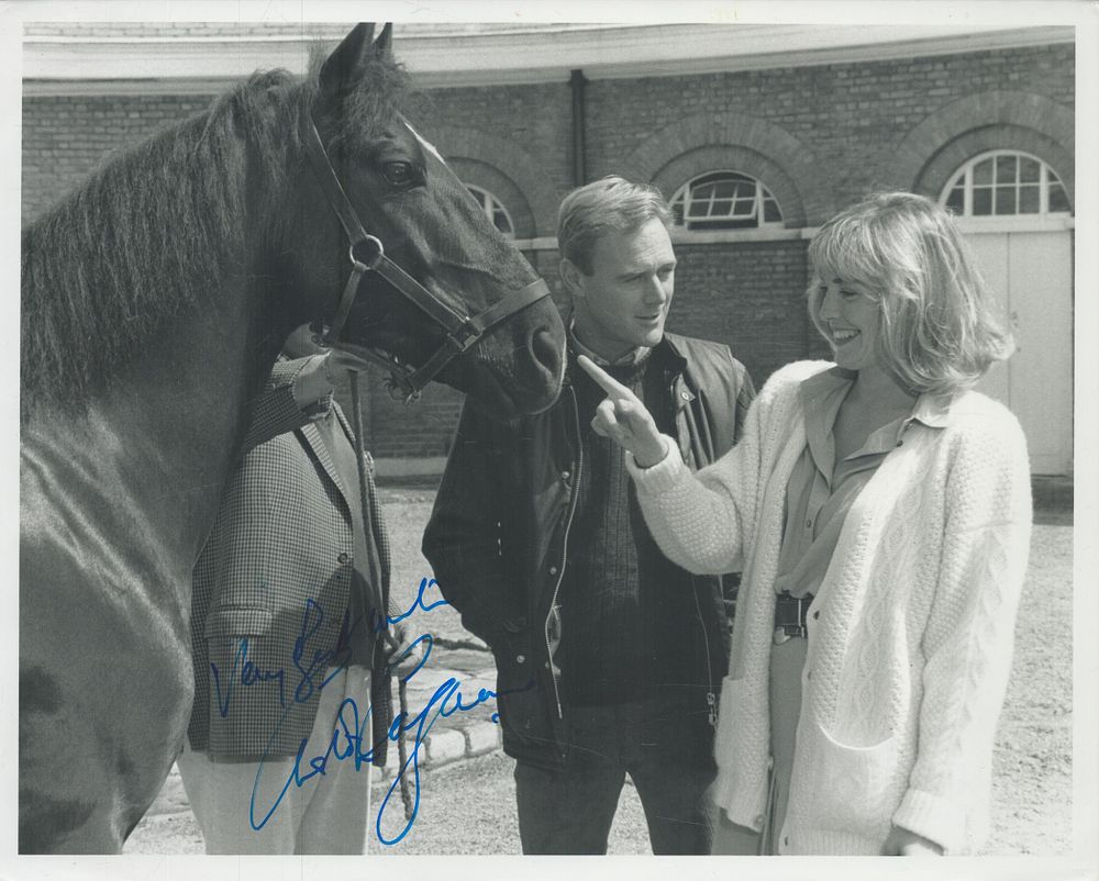 Lot 185: Christopher Cazenove signed 10x8inch black and white photo....