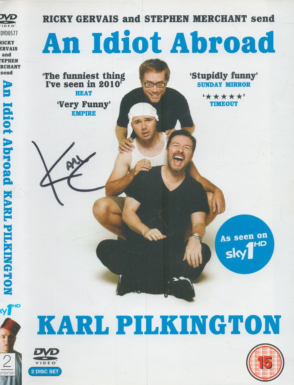 Lot 191: Karl Pilkington signed DVD sleeve. DVD not included....