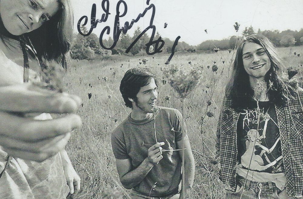 Lot 201: Chad Channing signed 6x4inch black and white photo....