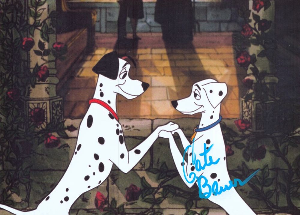 Lot 204: Cate Bauer signed 7x5inch colour 101 dalmatians photo....