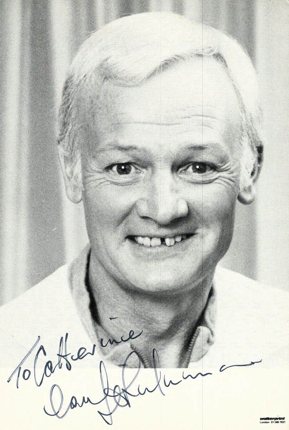 Lot 685: John Inman signed 6x4 inch black and white...