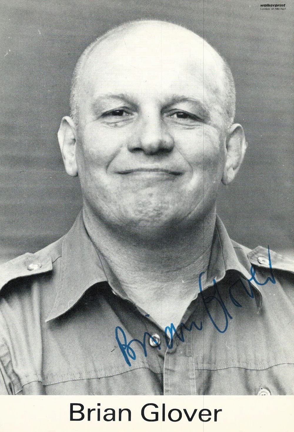 Lot 692: Brian Glover signed 6x4 inch black and white...