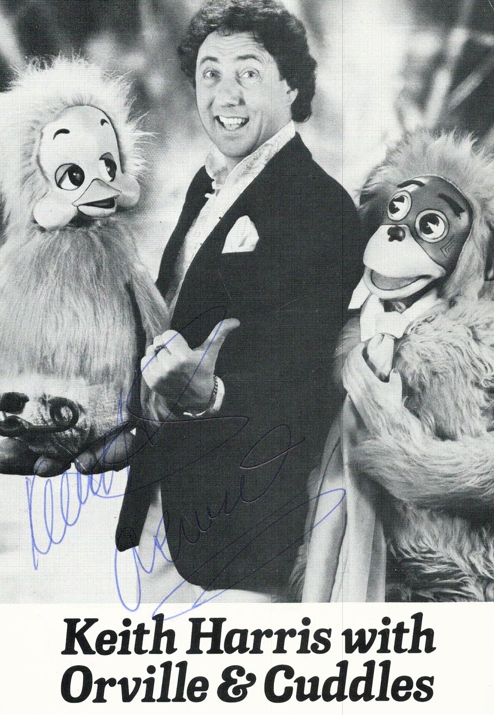 Lot 693: Keith Harris signed 6x4 inch black and white...