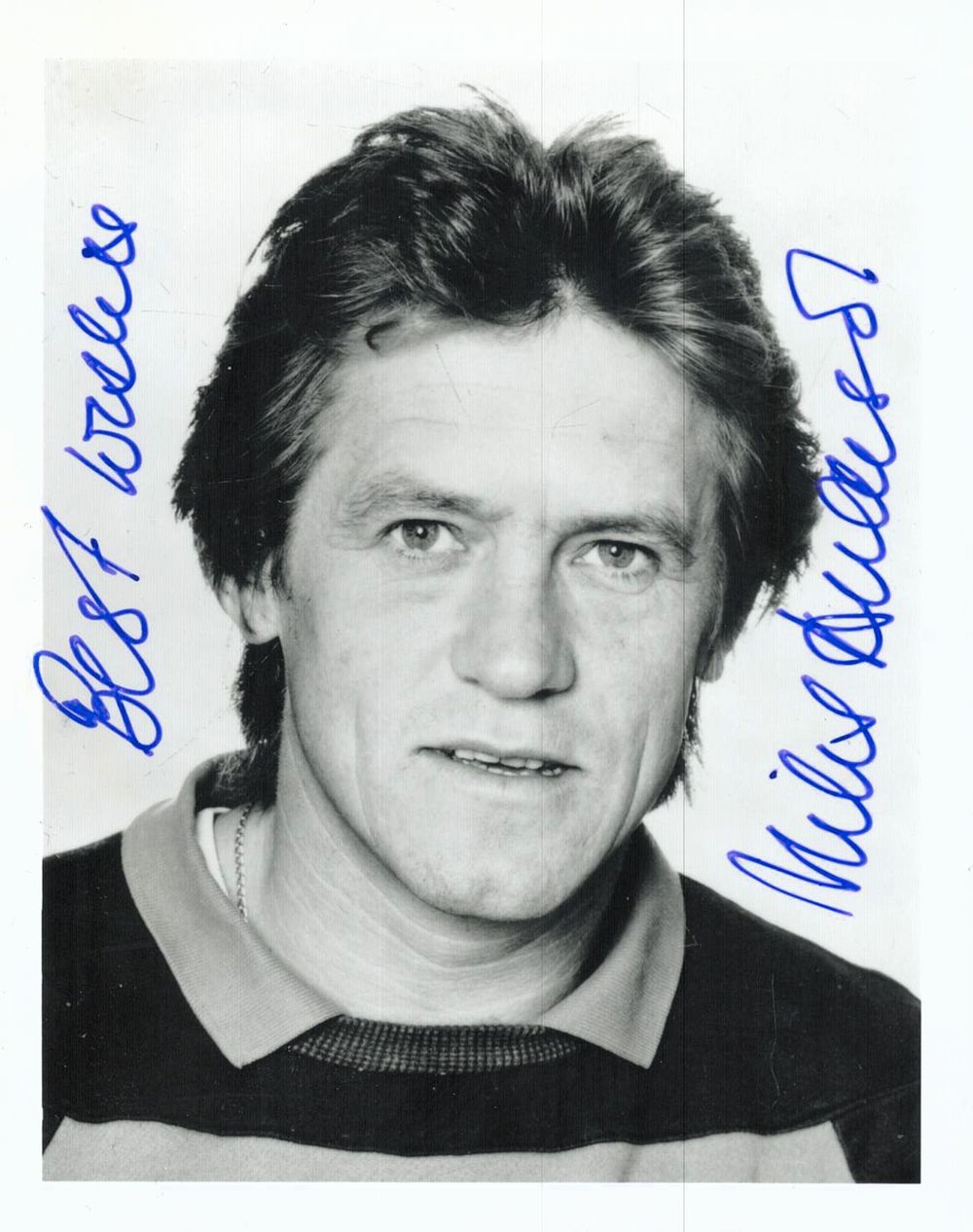 Lot 696: Miles Anderson signed 6x4 inch black and white...