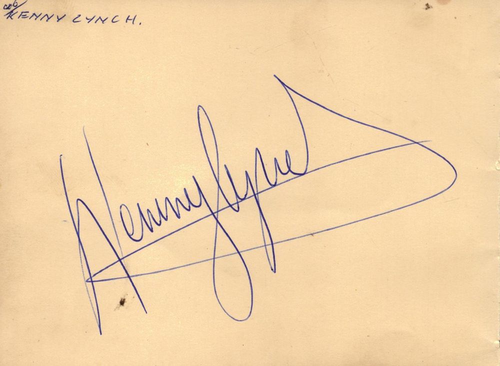 Lot 709: Kenny Lynch Singer Signed Vintage Album Page. Good...