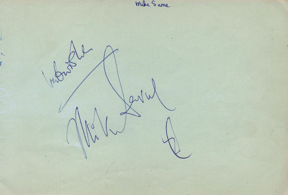 Lot 710: Mike Sarne Singer, Actor Signed Vintage Album Page....