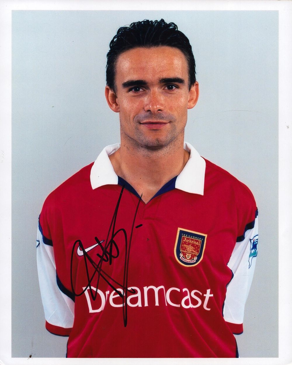 Lot 713: Marc Overmars Signed 8x10 Arsenal Photo. Good condition....