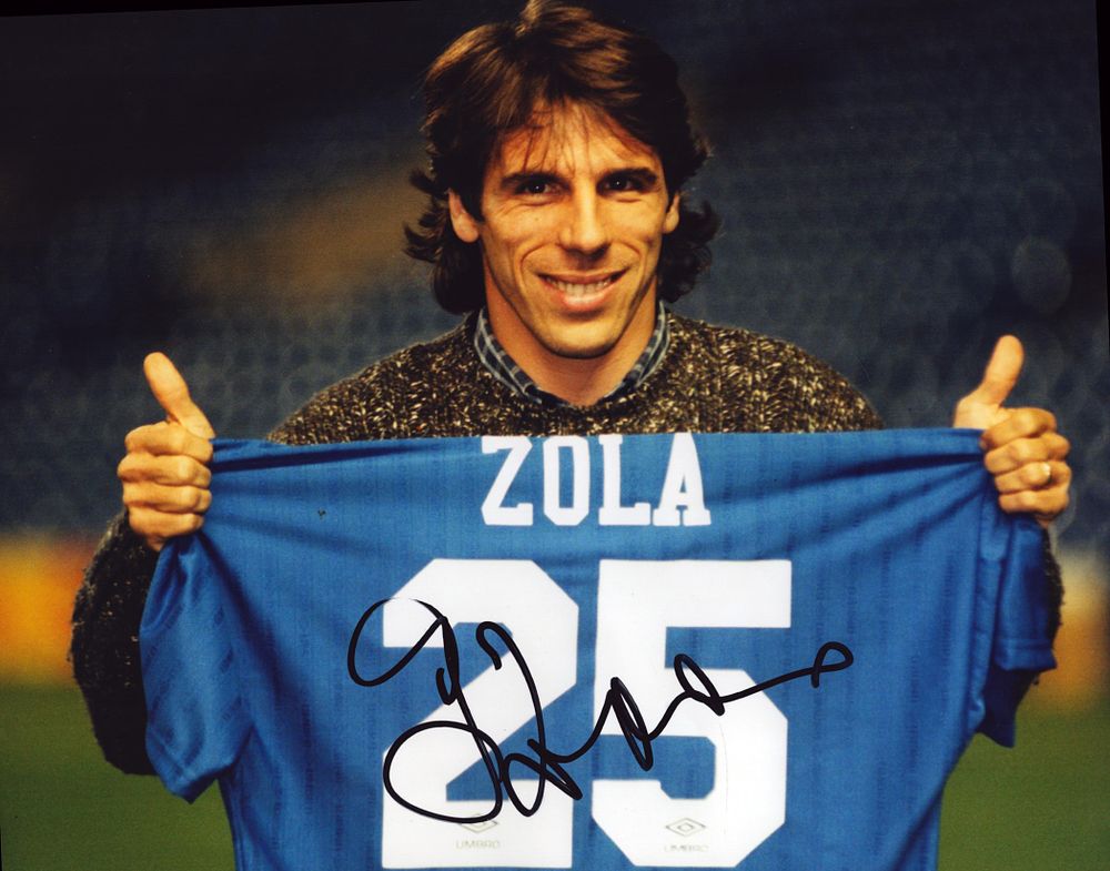 Lot 734: Gianfranco Zola Signed Italy 8x10 Photo. Good condition....