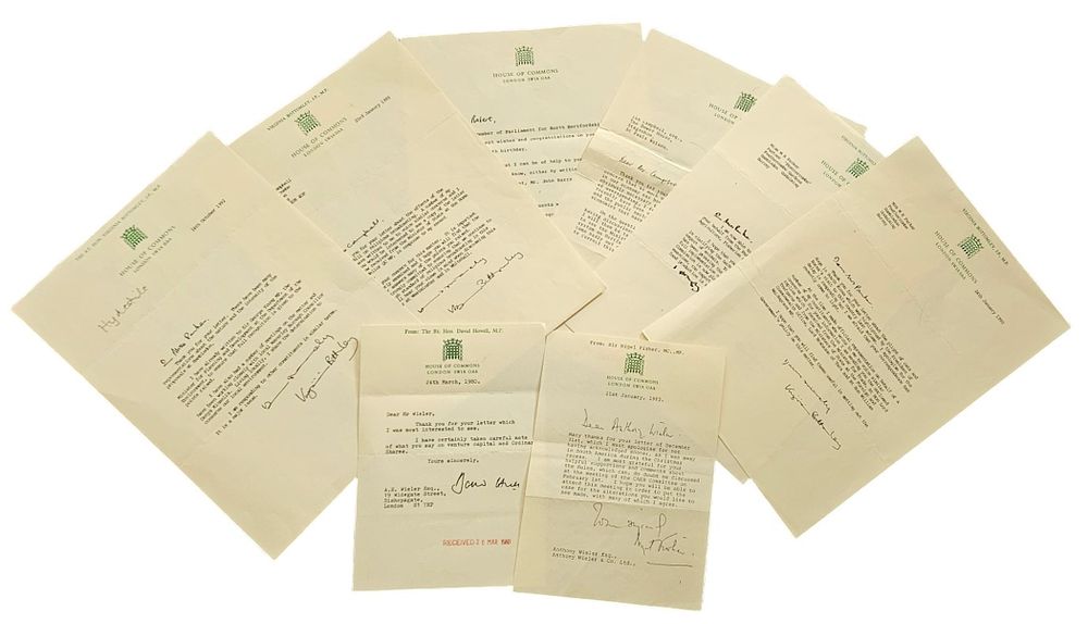 Lot 27: MP Collection of 8, correspondence TLS signatures such...
