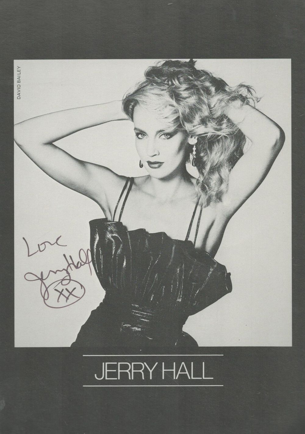 Lot 41: Jerry Hall signed black and white photo Approx...