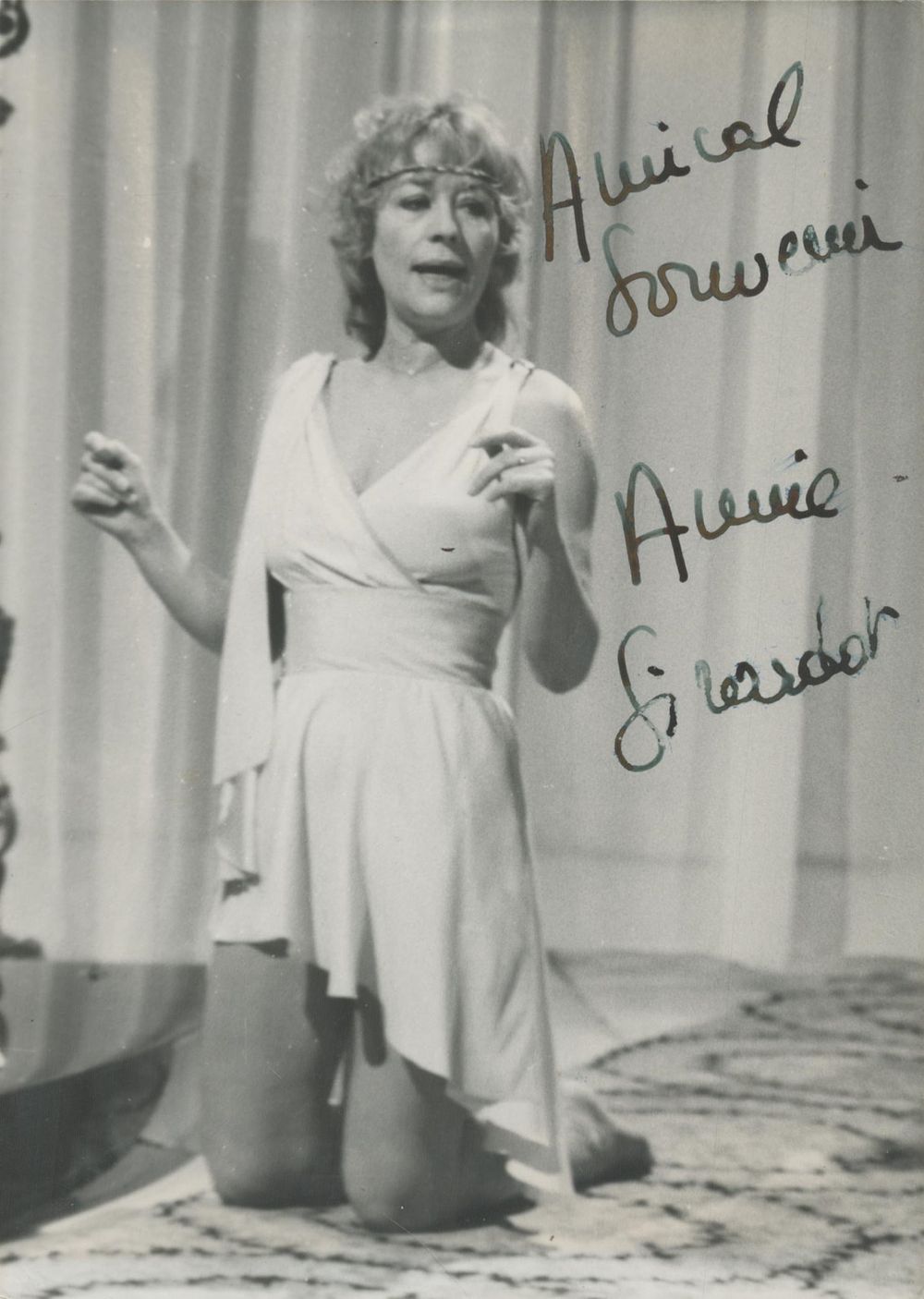 Lot 65: Annie Girardot signed black and white photo 7x5...