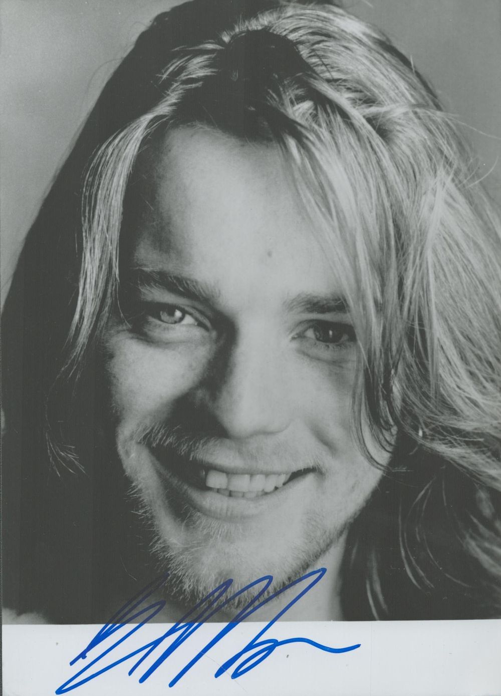 Lot 69: Ewan McGregor signed black and white photo 7x5...