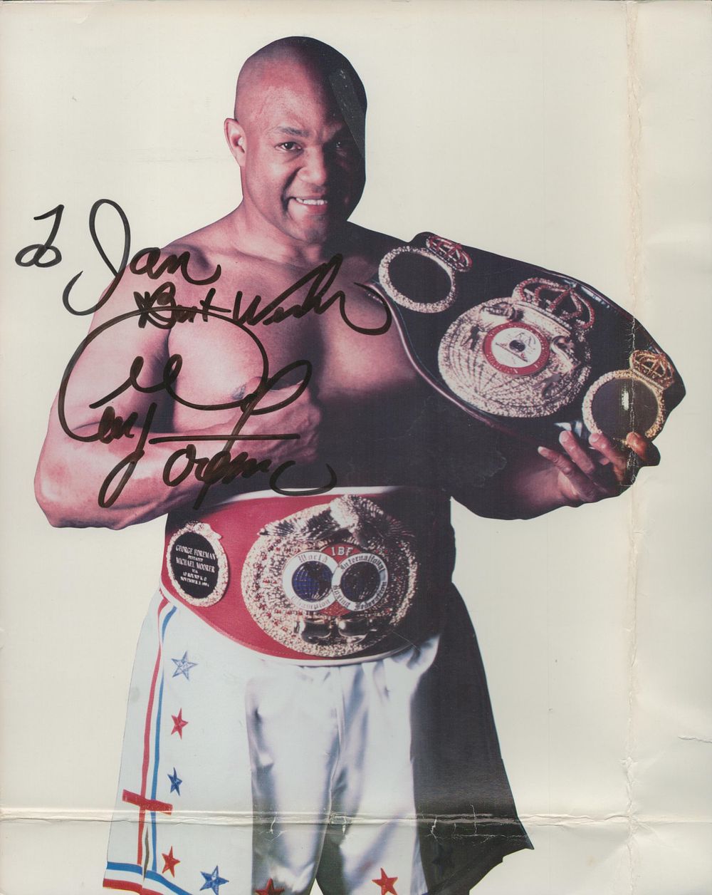 Lot 101: George Foreman signed colour photo 10x8 Inch Dedicated...
