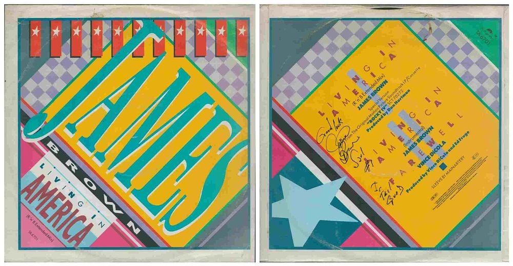 Lot 107: James Brown signed record sleeve Includes Vinyl record...