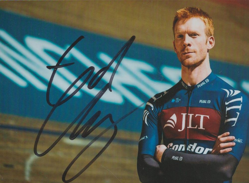 Lot 128: Ed Clancy signed colour photo Approx 55x4 Inch...
