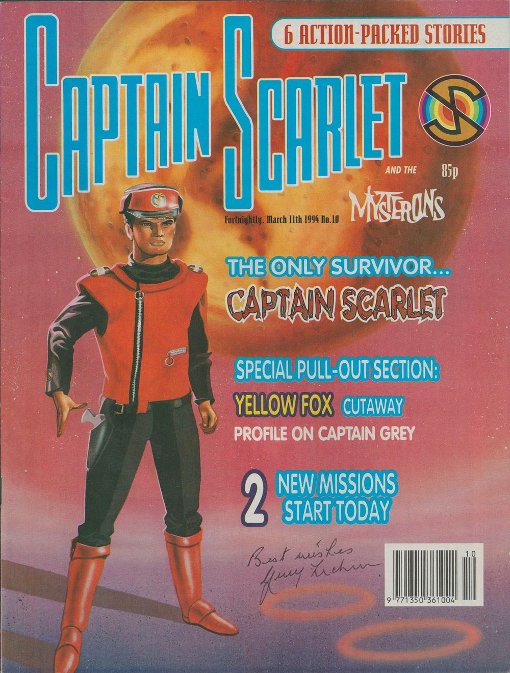 Lot 145: Gerry Anderson signed, Comic includes Merlin Collections Stickers...