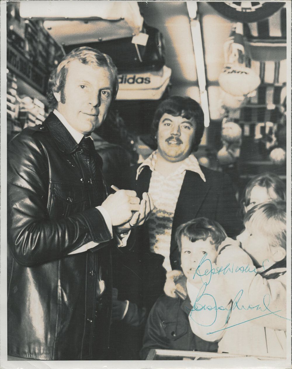 Lot 155: Bobby Moore signed 10x8 inch vintage black and...