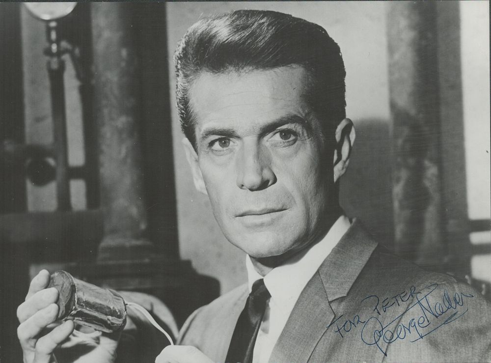 Lot 162: George Nader signed 10x8 inch black and white...