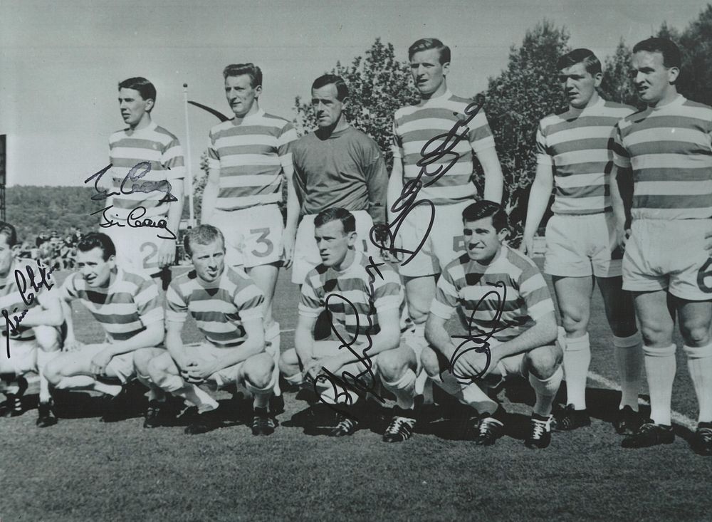 Lot 166: Celtic Lisbon Lions multi signed 16x12 inch black...