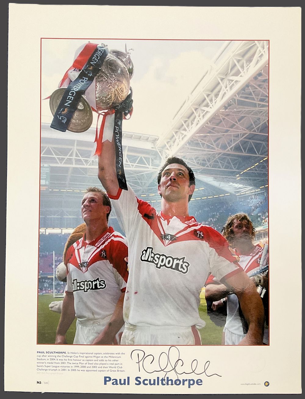 Lot 209: Rugby League Paul Sculthorpe signed 18x14 inch limited...