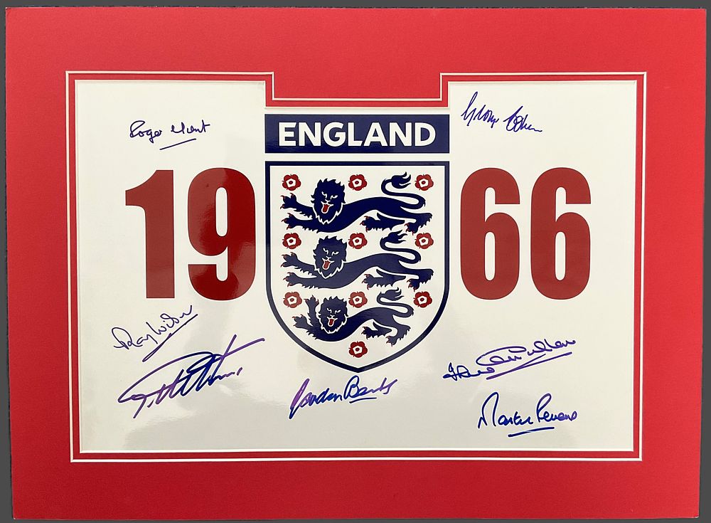 Lot 218: Football England 1966 World Cup Winners multi signed...