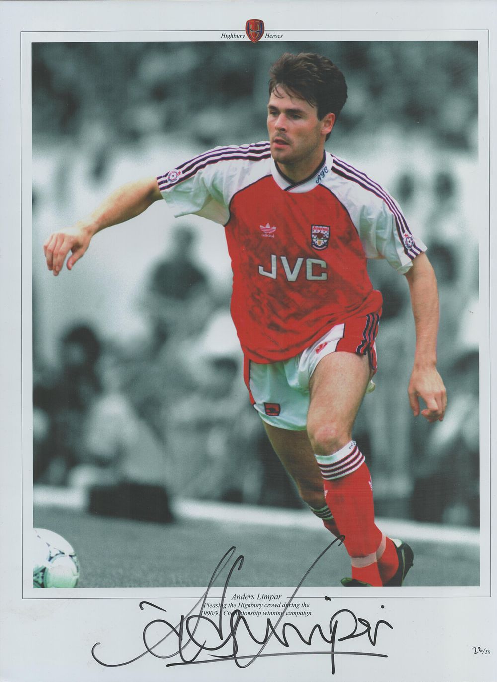 Lot 224: Football Anders Limpar signed Highbury Heroes 16x12 inch...