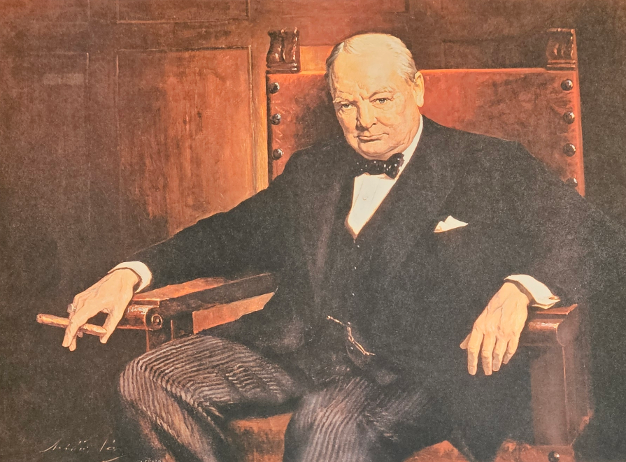 Lot 233: Winston Churchill 32x24 inch limited edition colour print....