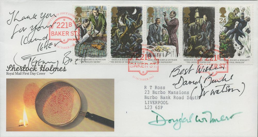 Lot 262: Douglas Wilmer, David Burke and Jeremy Brett signed...