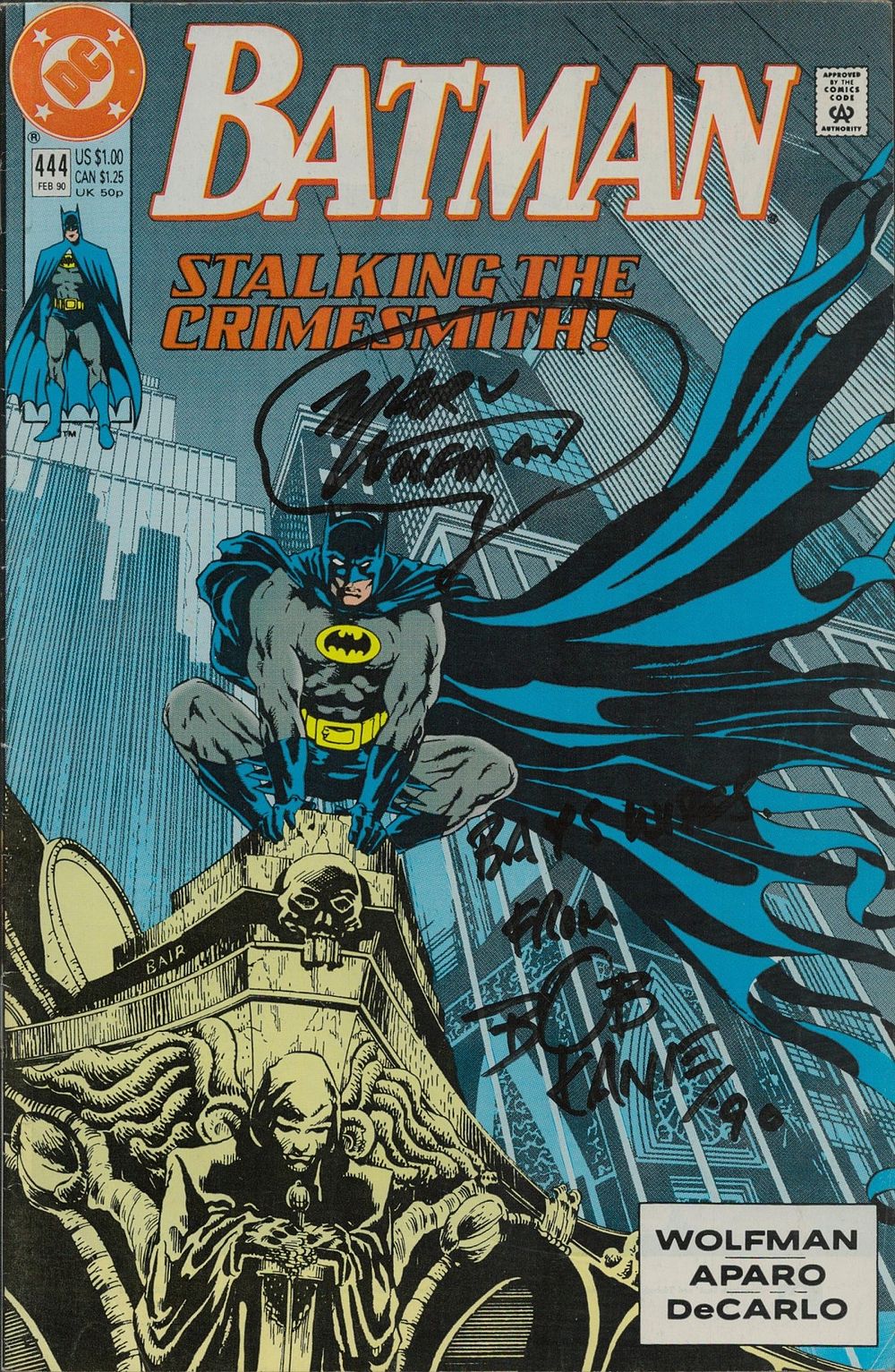 Lot 272: DC Batman Stalking the Crimesmith ! Multi signed...