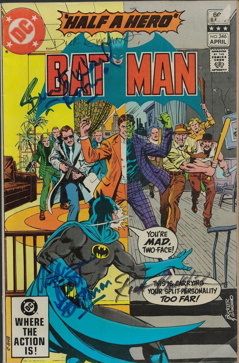 Lot 274: DC Bat Man Half a Hero multi signed...