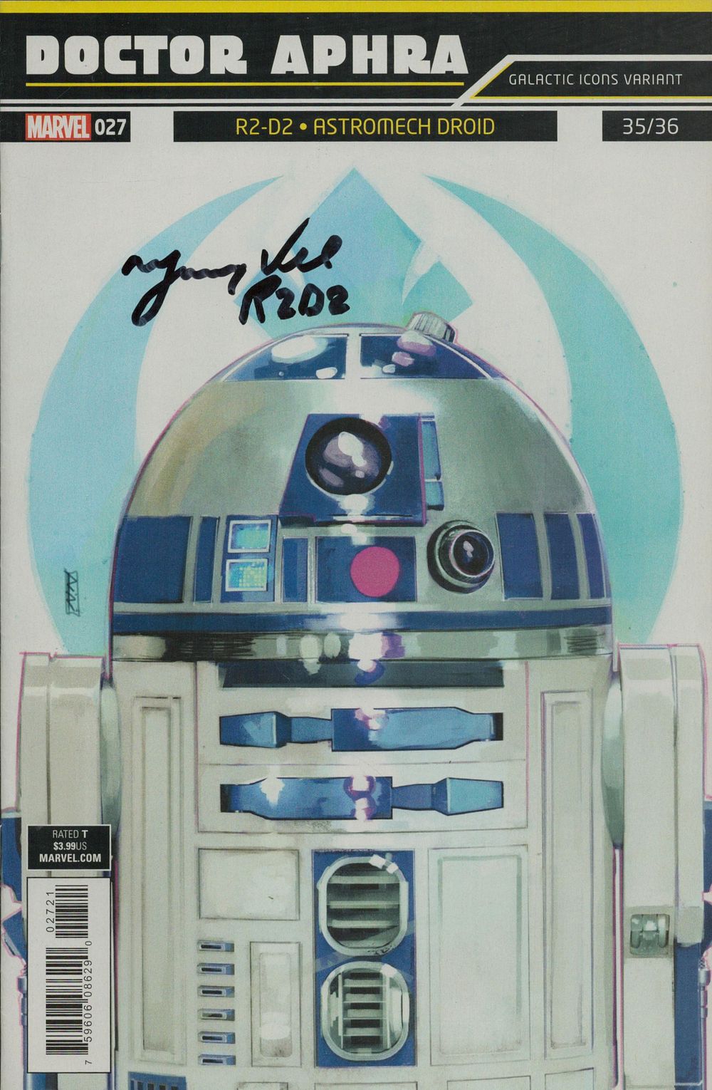 Lot 275: Jimmy Vee signed Marvel 027 Doctor Aphra R2-D2...