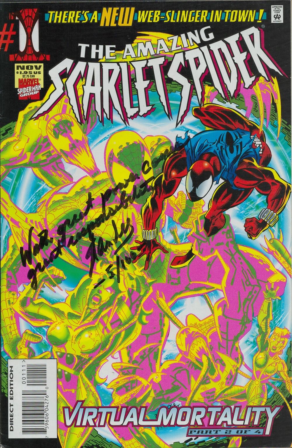 Lot 276: Stan Lee signed Marvel Comic The Amazing Scarlet...