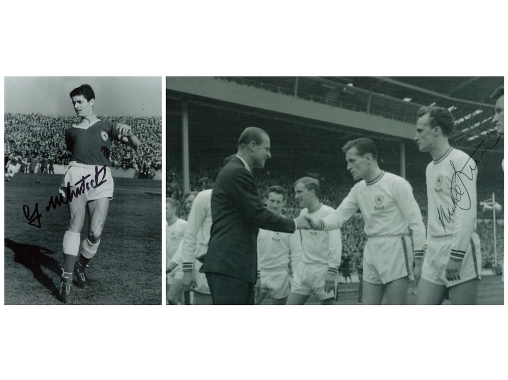 Lot 287: Football, 2 Collection of signed black and white...