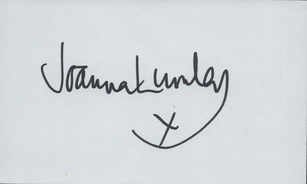 Lot 295: Joanna Lumley signed White Card 5x3 Inch. Good...