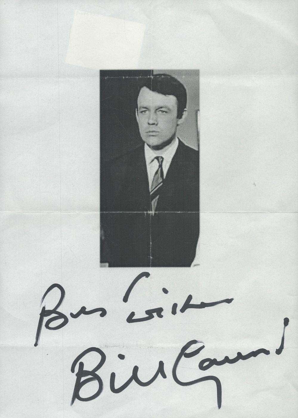 Lot 353: William Gaunt signed A4 Sheet with printed black...