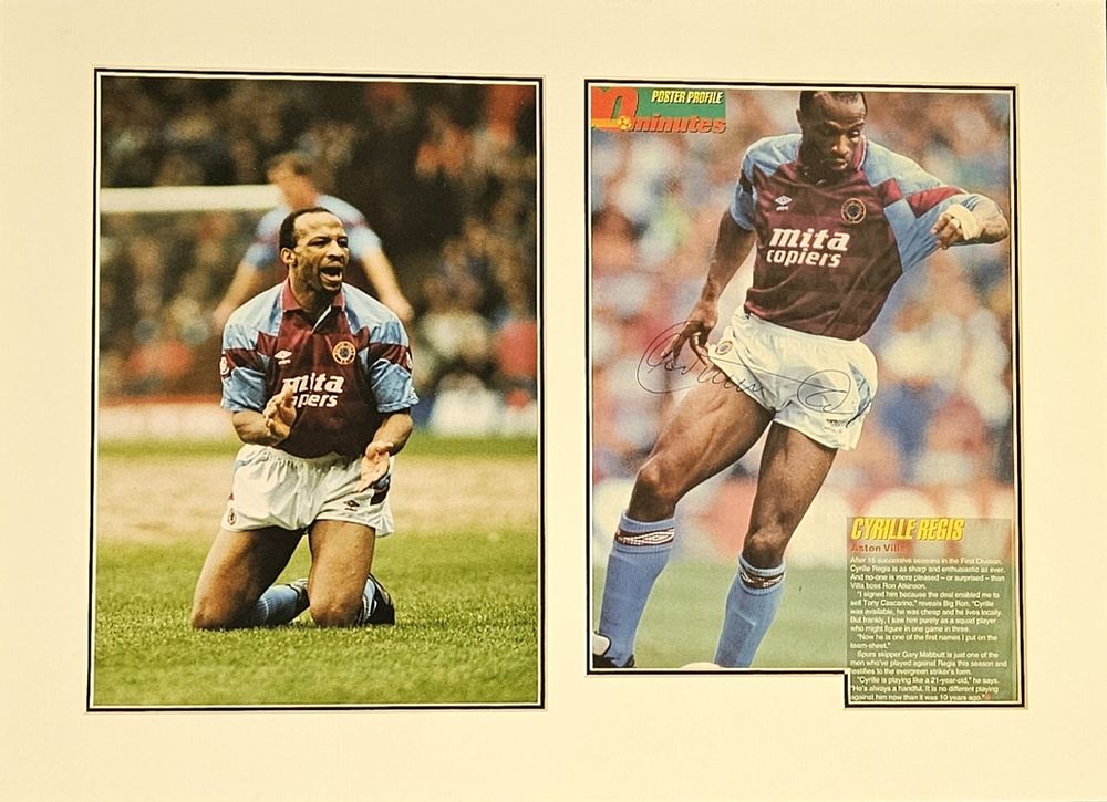 Lot 378: Cyrille Regis Signed Poster Profile Magazine Page, With...