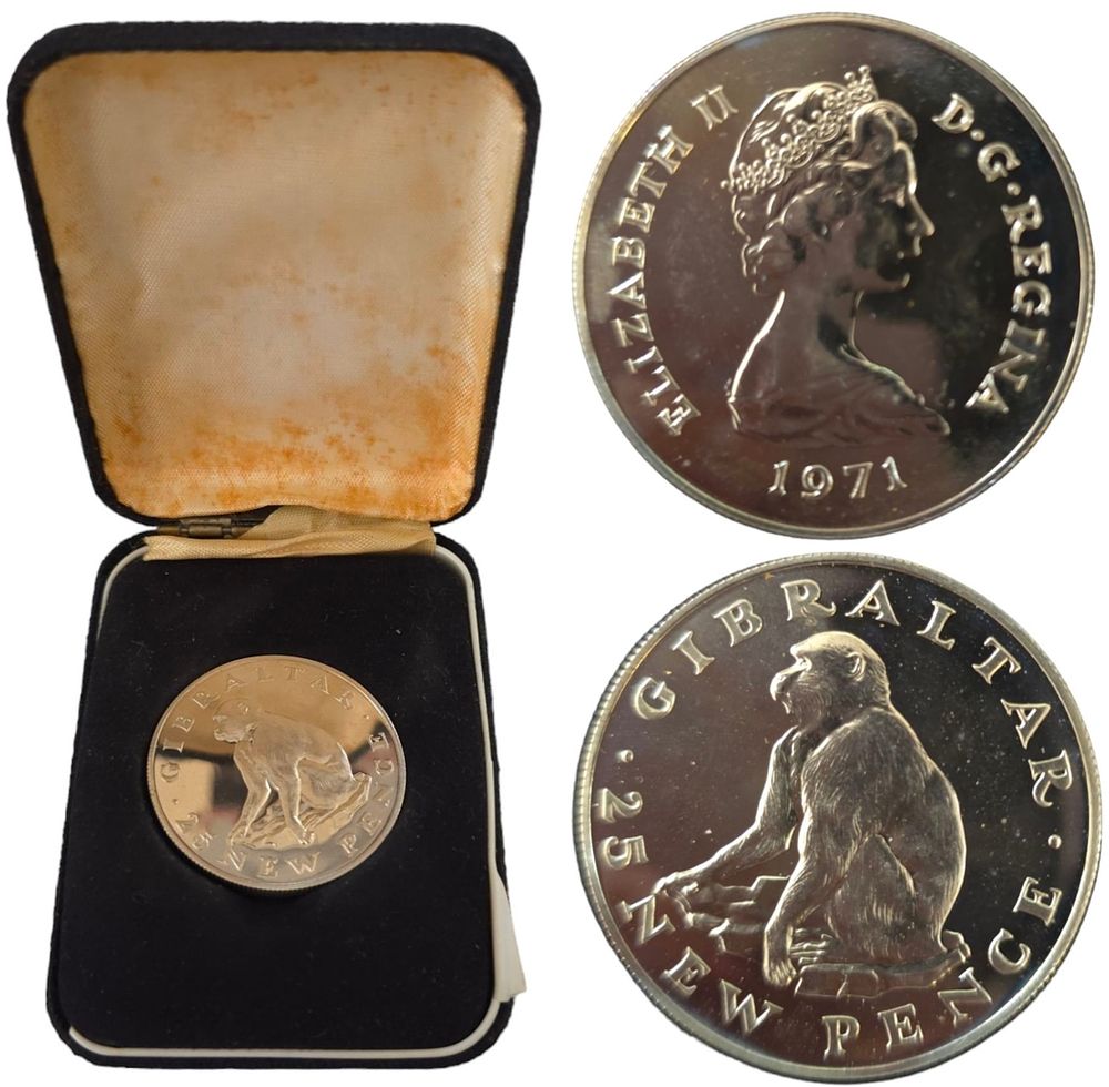 Lot 385: Gibraltar 1971 uncirculated New Pence In mint condition,...