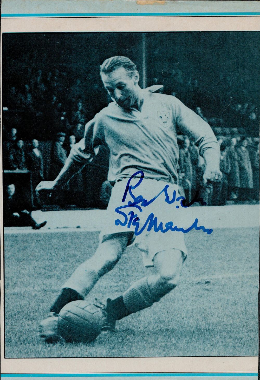 Lot 388: Football, Sir Stanley Matthews, CBE signed Magazine page...